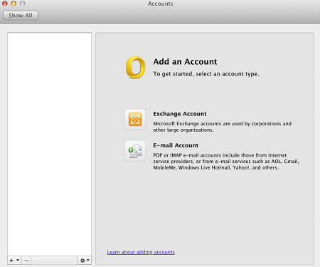 outlook mac 2011 make it prompt for password